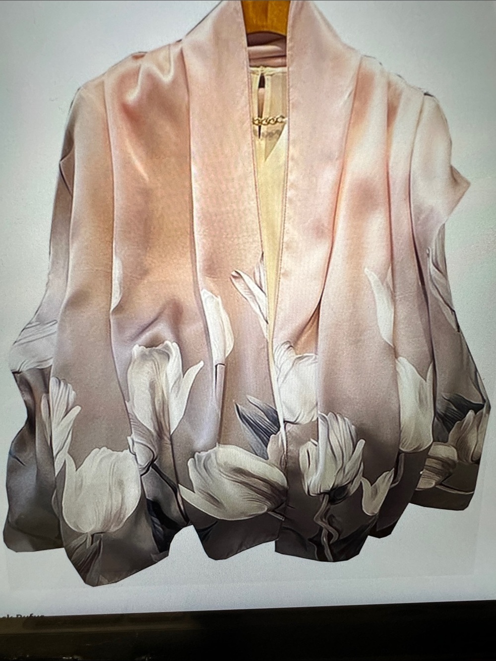 Silky Blush Pink Floral scarves shawl wraps long silky
